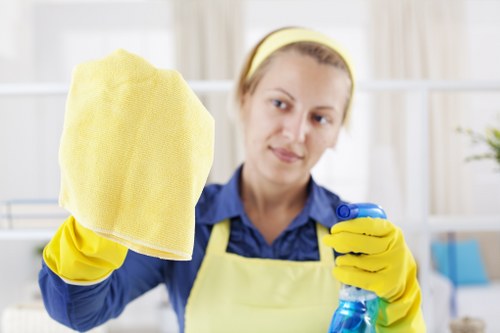 Professional cleaner maintaining a luxury Knightsbridge interior