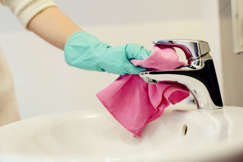 Professional cleaners servicing a Knightsbridge property