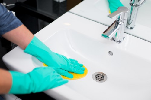 Cleaners preparing a high-end Knightsbridge property for inspection