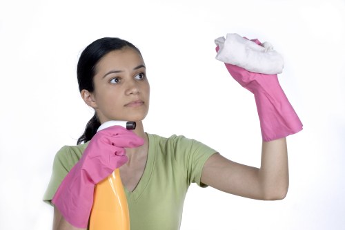 Commercial cleaners servicing a polished Knightsbridge workspace